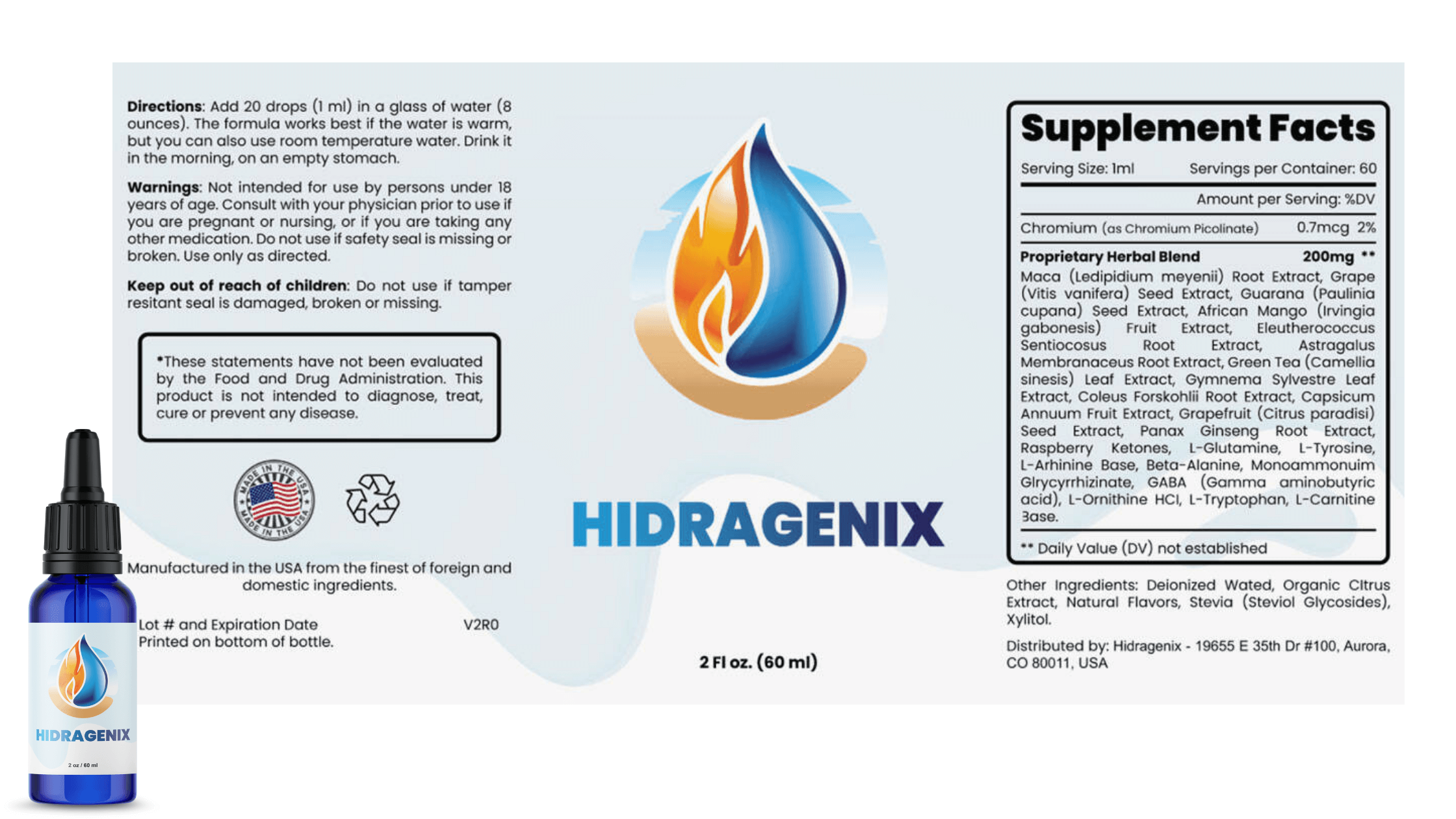 HidraGenix Supplement Facts